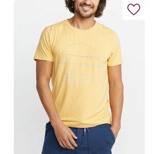 Weekend Sport Yellow Crewneck T-Shirt Minimalist Circle Design Marine Layer sz S